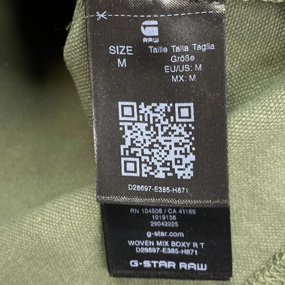 G-Star Raw Men’s Woven Mix Boxy T-Shirt – Four Leaf Clover Green - Picture 3 of 14